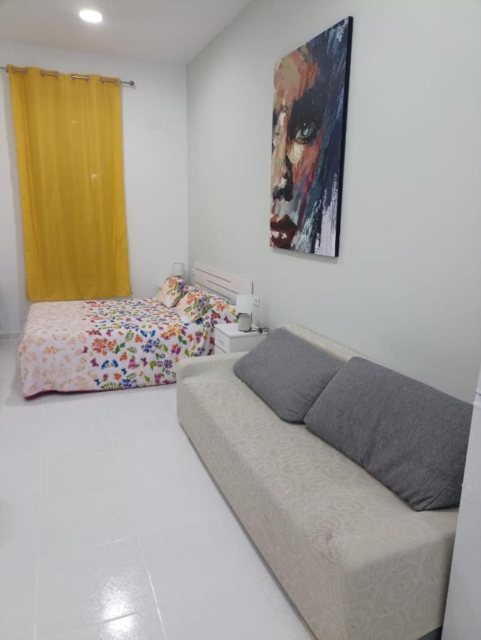 Estudio con cama extragrande y sofá cama